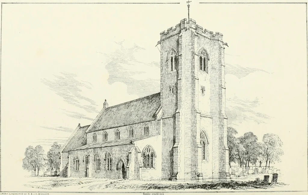 An illustration from Parish churches; being perspective views of English ecclesiastical structures: accompanied by plans drawn to a uniform scale, and letter-press descriptions, 1851, leaf 149