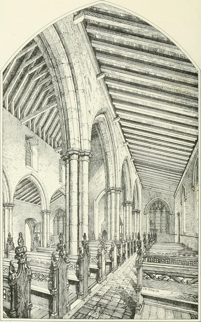 An illustration from Parish churches; being perspective views of English ecclesiastical structures: accompanied by plans drawn to a uniform scale, and letter-press descriptions, 1851, leaf 151
