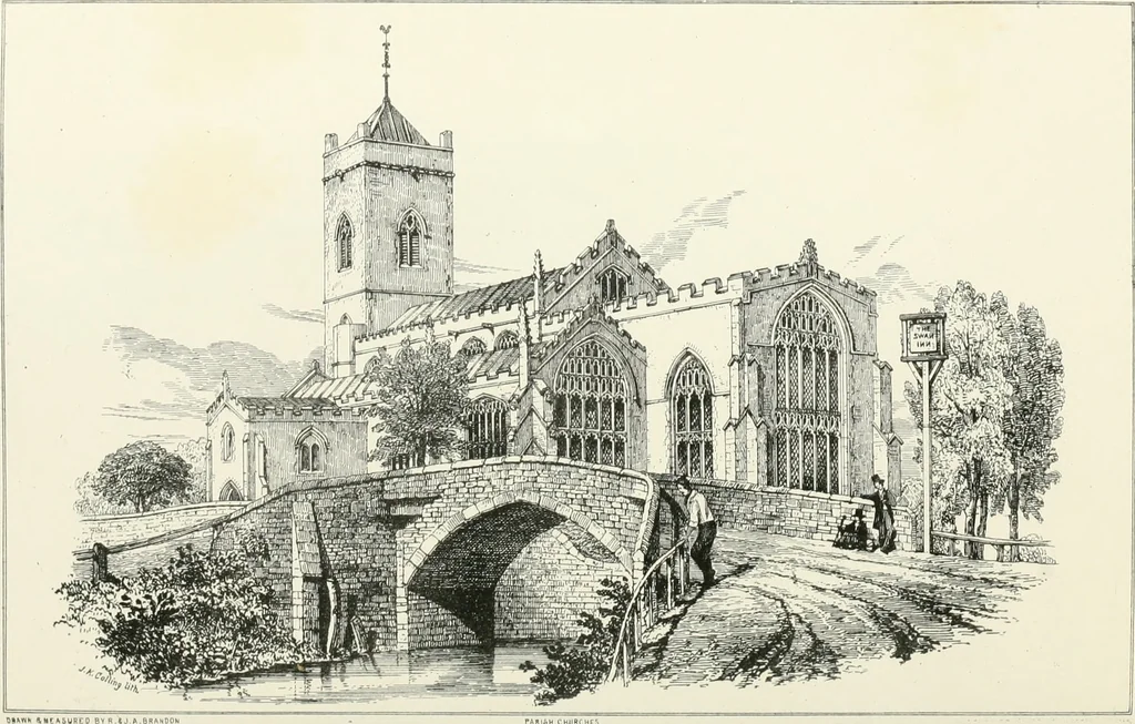 An illustration from Parish churches; being perspective views of English ecclesiastical structures: accompanied by plans drawn to a uniform scale, and letter-press descriptions, 1851, leaf 157