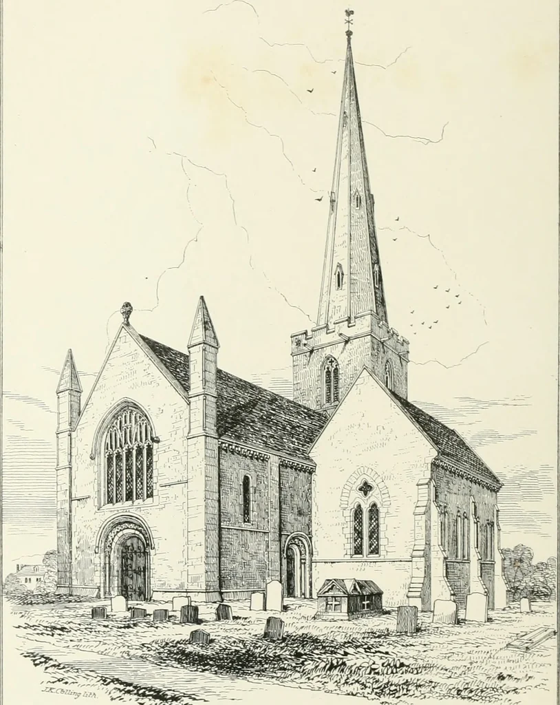 An illustration from Parish churches; being perspective views of English ecclesiastical structures: accompanied by plans drawn to a uniform scale, and letter-press descriptions, 1851, leaf 177