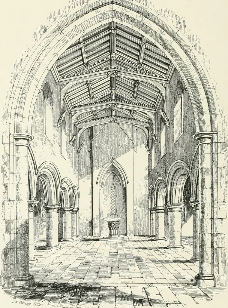 An illustration from Parish churches; being perspective views of English ecclesiastical structures: accompanied by plans drawn to a uniform scale, and letter-press descriptions, 1851, leaf 185