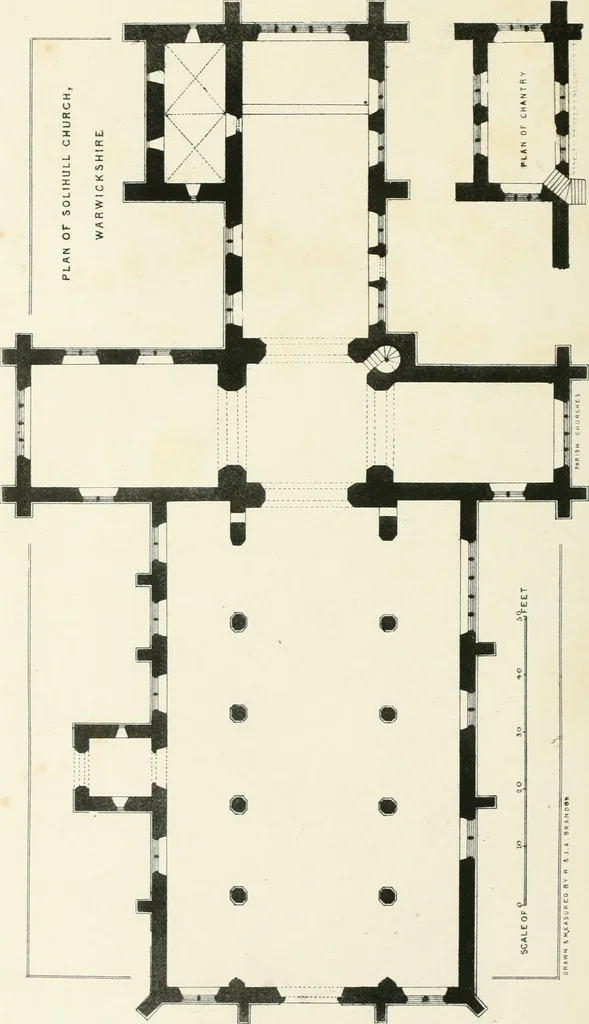 An illustration from Parish churches; being perspective views of English ecclesiastical structures: accompanied by plans drawn to a uniform scale, and letter-press descriptions, 1851, leaf 201