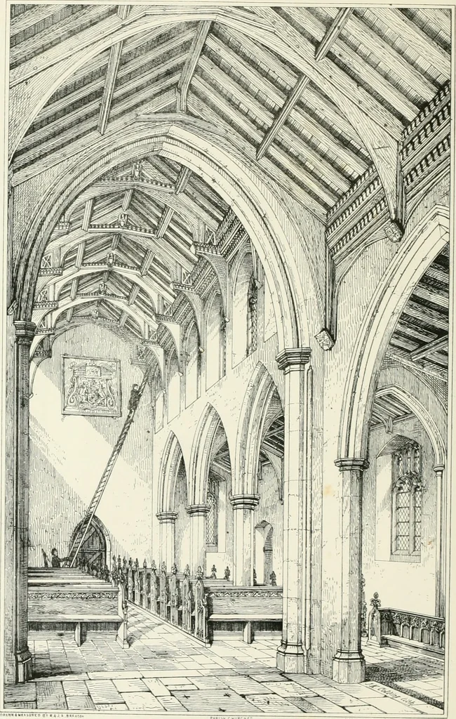 An illustration from Parish churches; being perspective views of English ecclesiastical structures: accompanied by plans drawn to a uniform scale, and letter-press descriptions, 1851, leaf 205