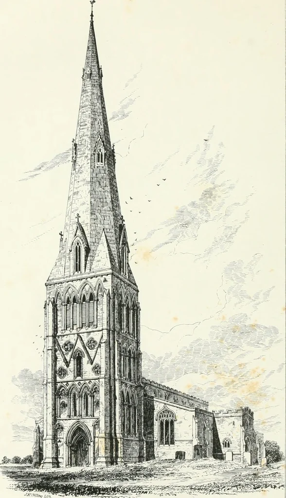 An illustration from Parish churches; being perspective views of English ecclesiastical structures: accompanied by plans drawn to a uniform scale, and letter-press descriptions, 1851, leaf 23