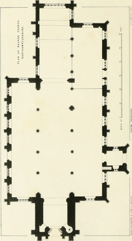An illustration from Parish churches; being perspective views of English ecclesiastical structures: accompanied by plans drawn to a uniform scale, and letter-press descriptions, 1851, leaf 25