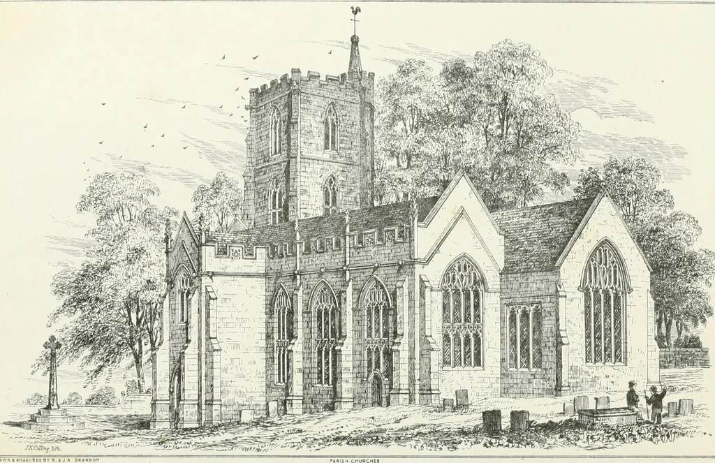 An illustration from Parish churches; being perspective views of English ecclesiastical structures: accompanied by plans drawn to a uniform scale, and letter-press descriptions, 1851, leaf 61