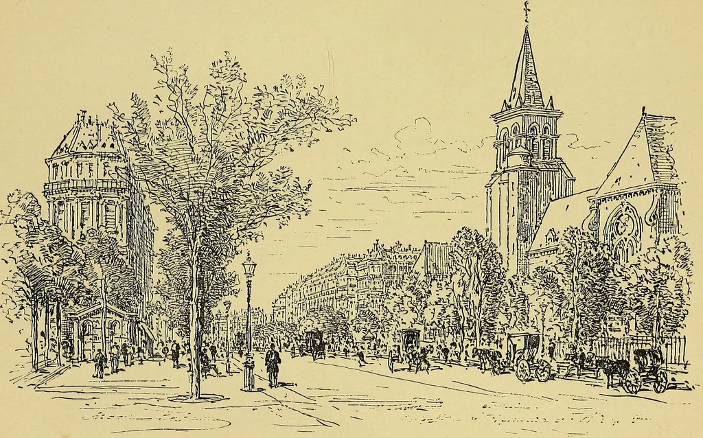 An illustration from Paris in old and present times, 1885, leaf 328