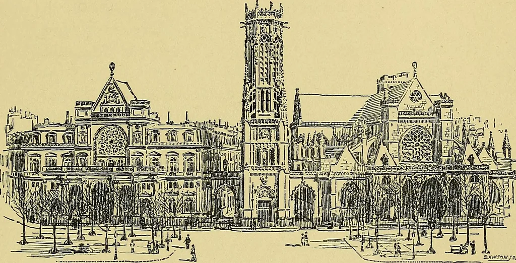 An illustration from Paris in old and present times, 1885, leaf 344