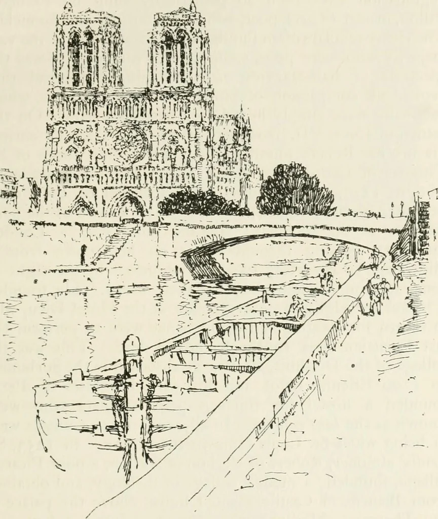 An illustration from Paris and its story, by T. Okey; illustrated by Katherine Kimball & O. F. M. Ward, 1904, leaf 146