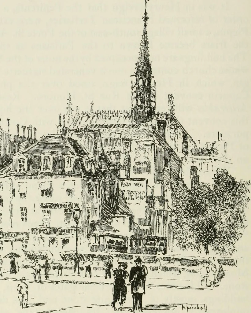 An illustration from Paris and its story, by T. Okey; illustrated by Katherine Kimball & O. F. M. Ward, 1904, leaf 285