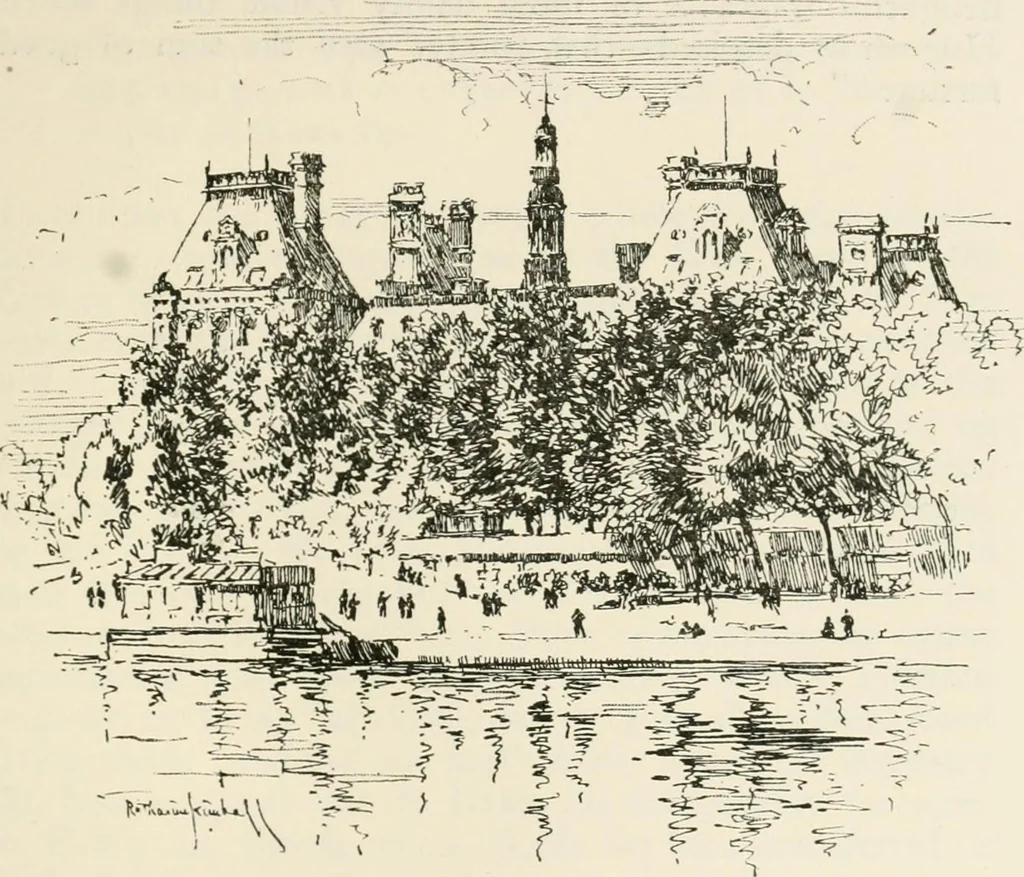 An illustration from Paris and its story, by T. Okey; illustrated by Katherine Kimball & O. F. M. Ward, 1904, leaf 410