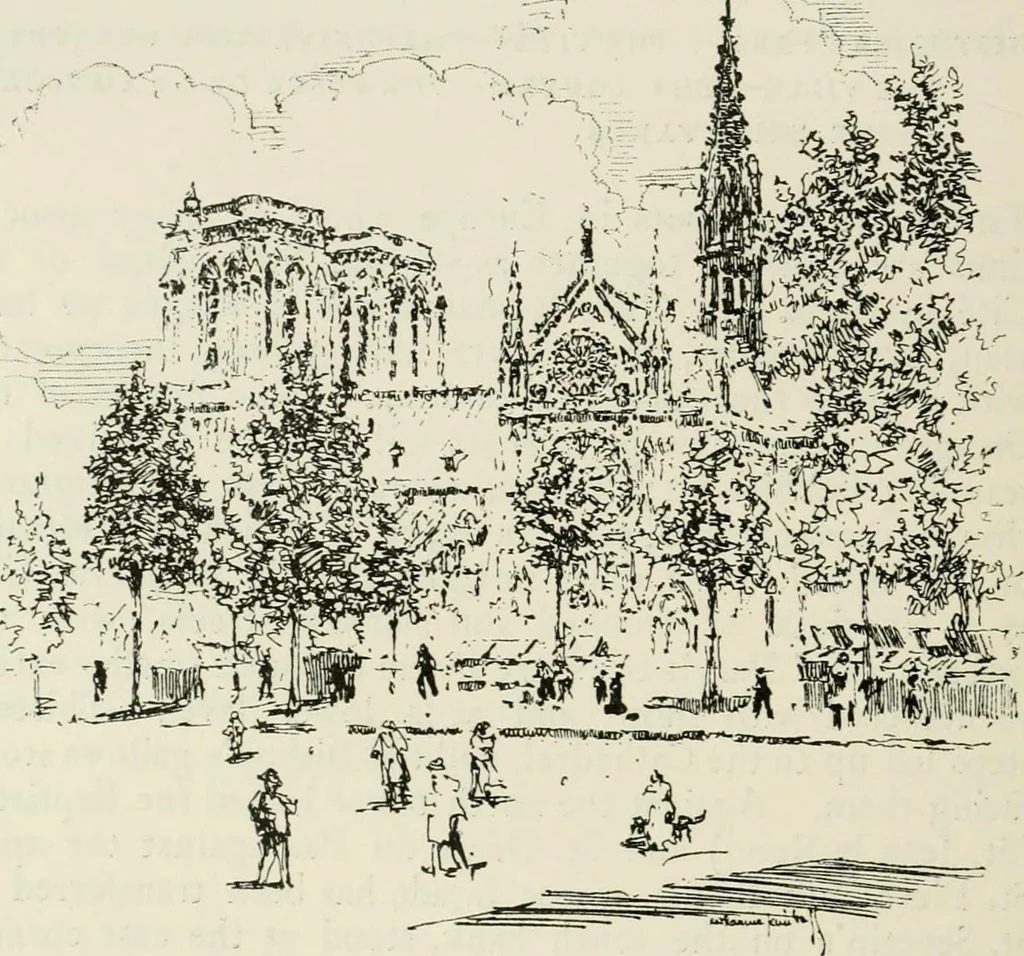 An illustration from Paris and its story, by T. Okey; illustrated by Katherine Kimball & O. F. M. Ward, 1904, leaf 413
