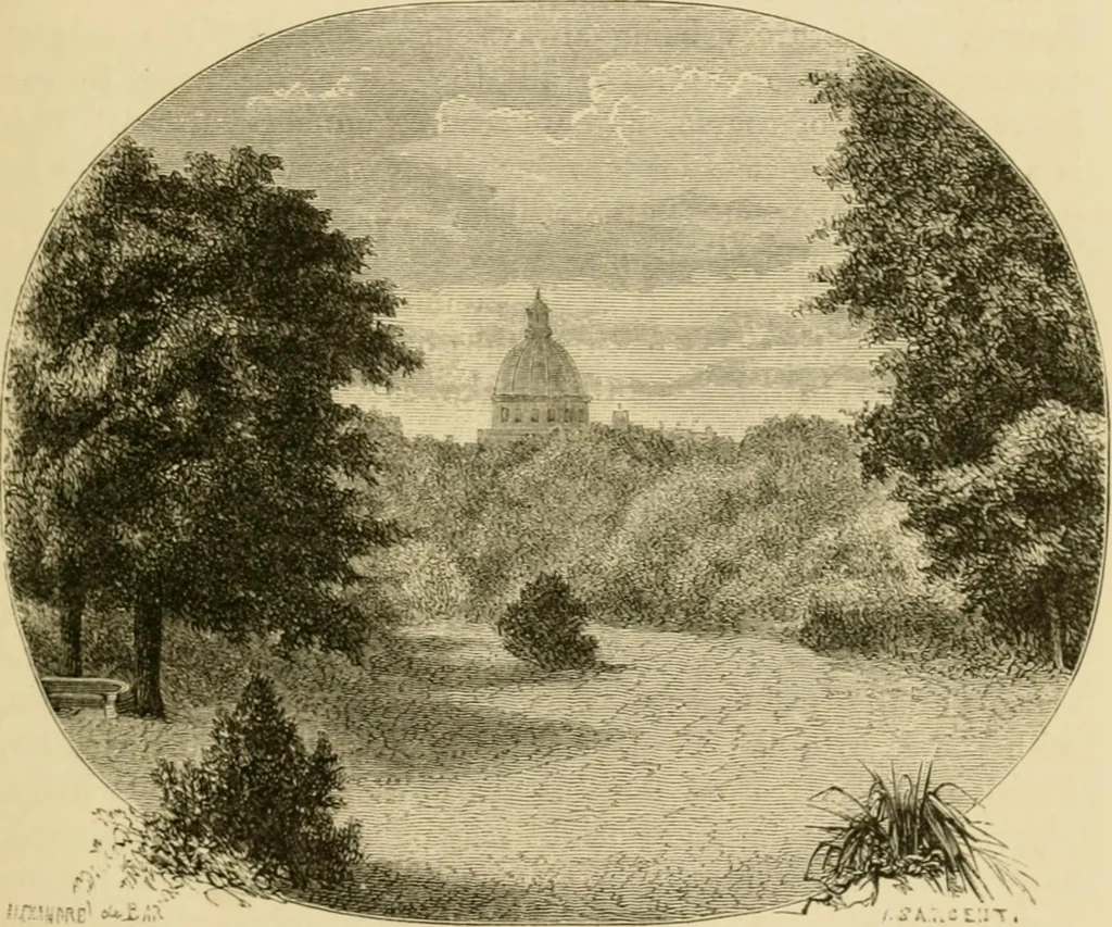 An illustration from The parks and gardens of Paris, considered in relation to the wants of other cities and of the public and private gardens; being notes on a study of Paris gardens, 1878, leaf 130