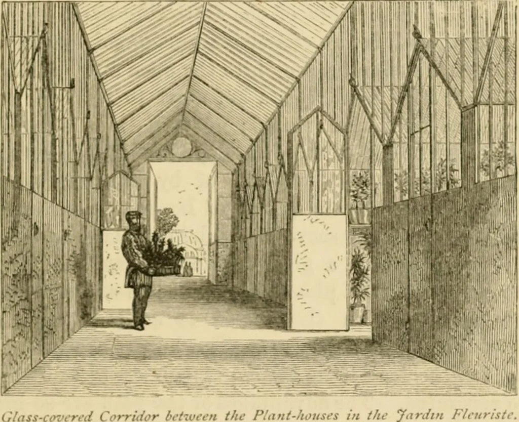 An illustration from The parks and gardens of Paris, considered in relation to the wants of other cities and of the public and private gardens; being notes on a study of Paris gardens, 1878, leaf 204