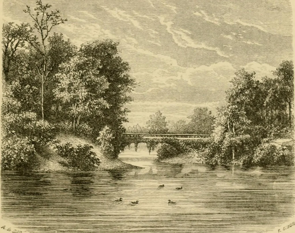 An illustration from The parks and gardens of Paris, considered in relation to the wants of other cities and of the public and private gardens; being notes on a study of Paris gardens, 1878, leaf 36