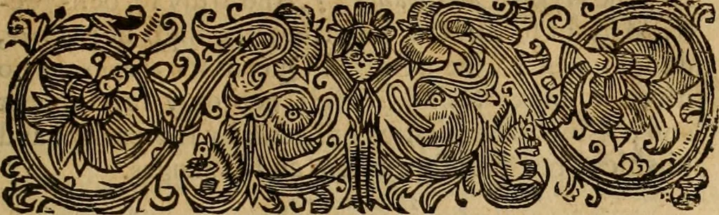 An illustration from The parly of beasts, or, Morphandra Queen of the Inchanted Iland : wherein men were found, who being transmuted to beasts, though proffer'd to be dis-inchanted, and to becom men again, yet , in regard of the crying sins, and rebellious humors of the times, they prefer the life of a brute animal before that of a rational creture .., 1660, leaf 22