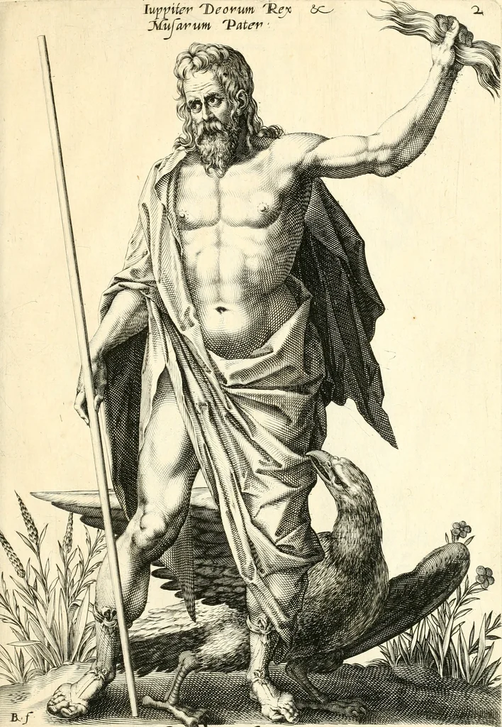 An illustration from Parnassvs cum imaginibus mvsarvm deorumq[ue] praesidum Hippocrenes : omnia depicta sunt, & distichis latinis illustrata, 1601, leaf 28