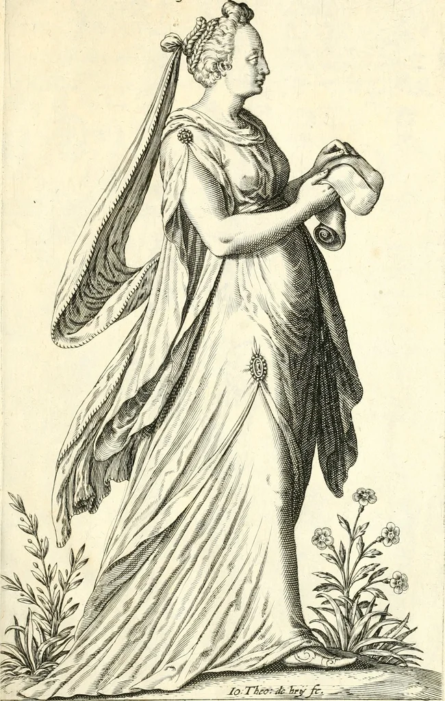 An illustration from Parnassvs cum imaginibus mvsarvm deorumq[ue] praesidum Hippocrenes : omnia depicta sunt, & distichis latinis illustrata, 1601, leaf 30