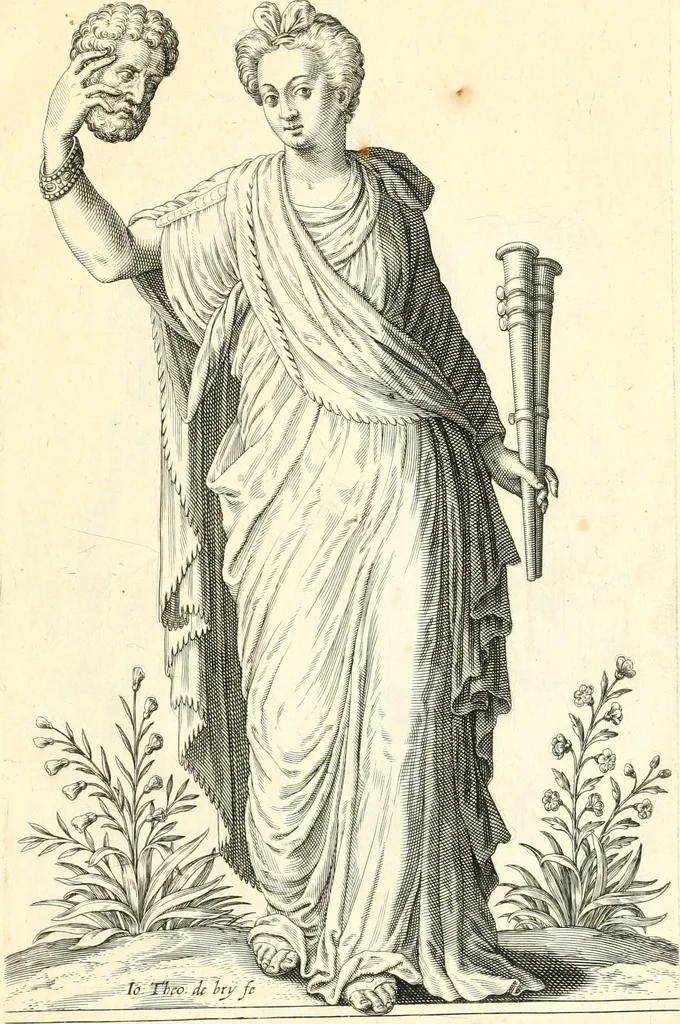 An illustration from Parnassvs cum imaginibus mvsarvm deorumq[ue] praesidum Hippocrenes : omnia depicta sunt, & distichis latinis illustrata, 1601, leaf 40