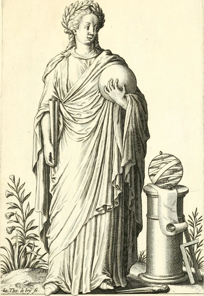 An illustration from Parnassvs cum imaginibus mvsarvm deorumq[ue] praesidum Hippocrenes : omnia depicta sunt, & distichis latinis illustrata, 1601, leaf 54