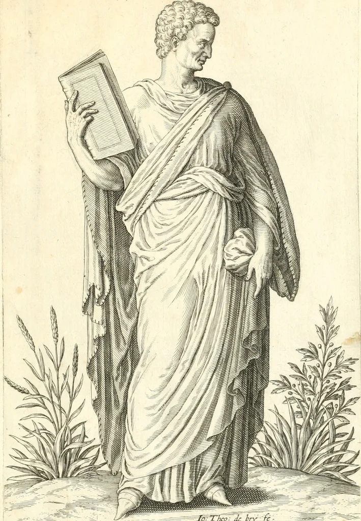 An illustration from Parnassvs cum imaginibus mvsarvm deorumq[ue] praesidum Hippocrenes : omnia depicta sunt, & distichis latinis illustrata, 1601, leaf 74