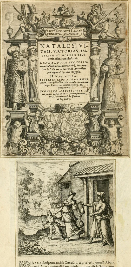 An illustration from Parnassvs cum imaginibus mvsarvm deorumq[ue] praesidum Hippocrenes : omnia depicta sunt, & distichis latinis illustrata, 1601, leaf 75