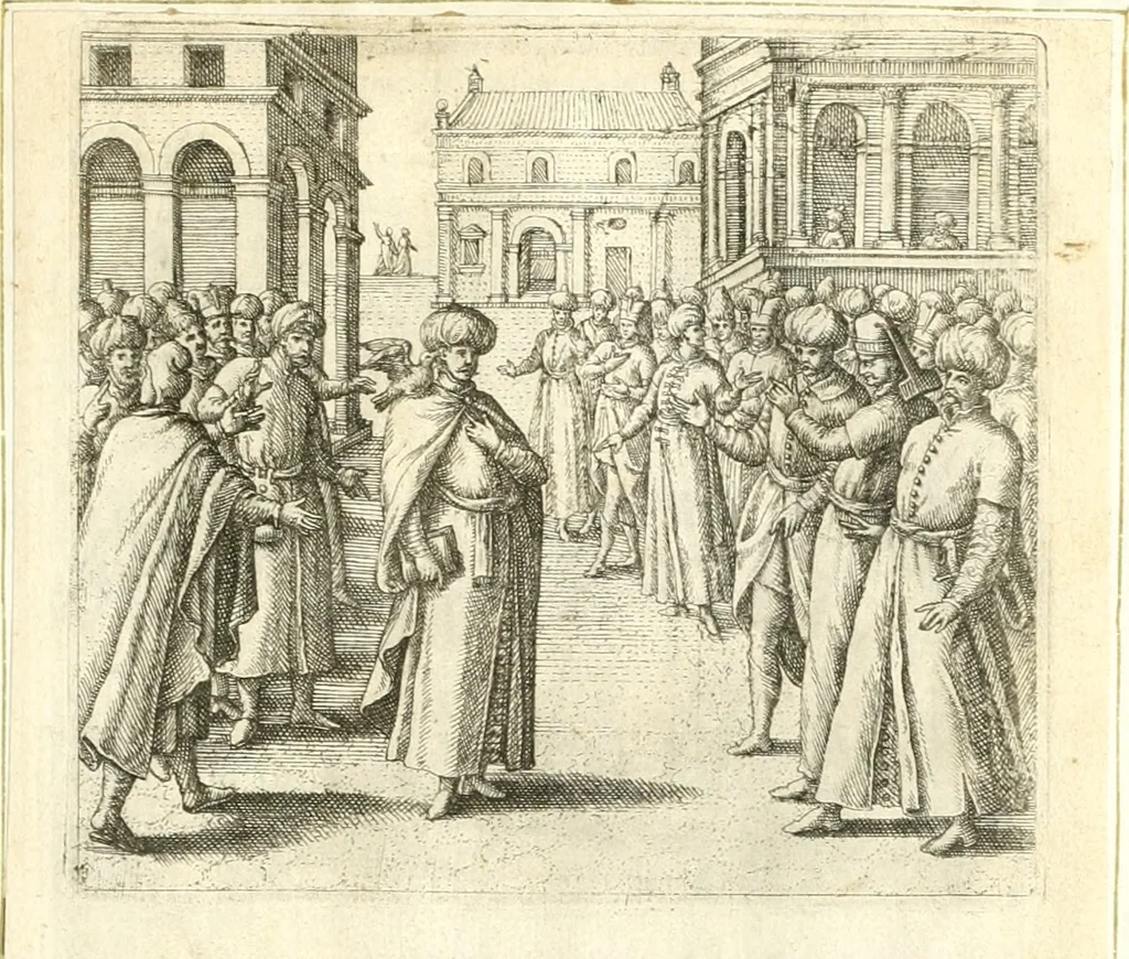 An illustration from Parnassvs cum imaginibus mvsarvm deorumq[ue] praesidum Hippocrenes : omnia depicta sunt, & distichis latinis illustrata, 1601, leaf 78