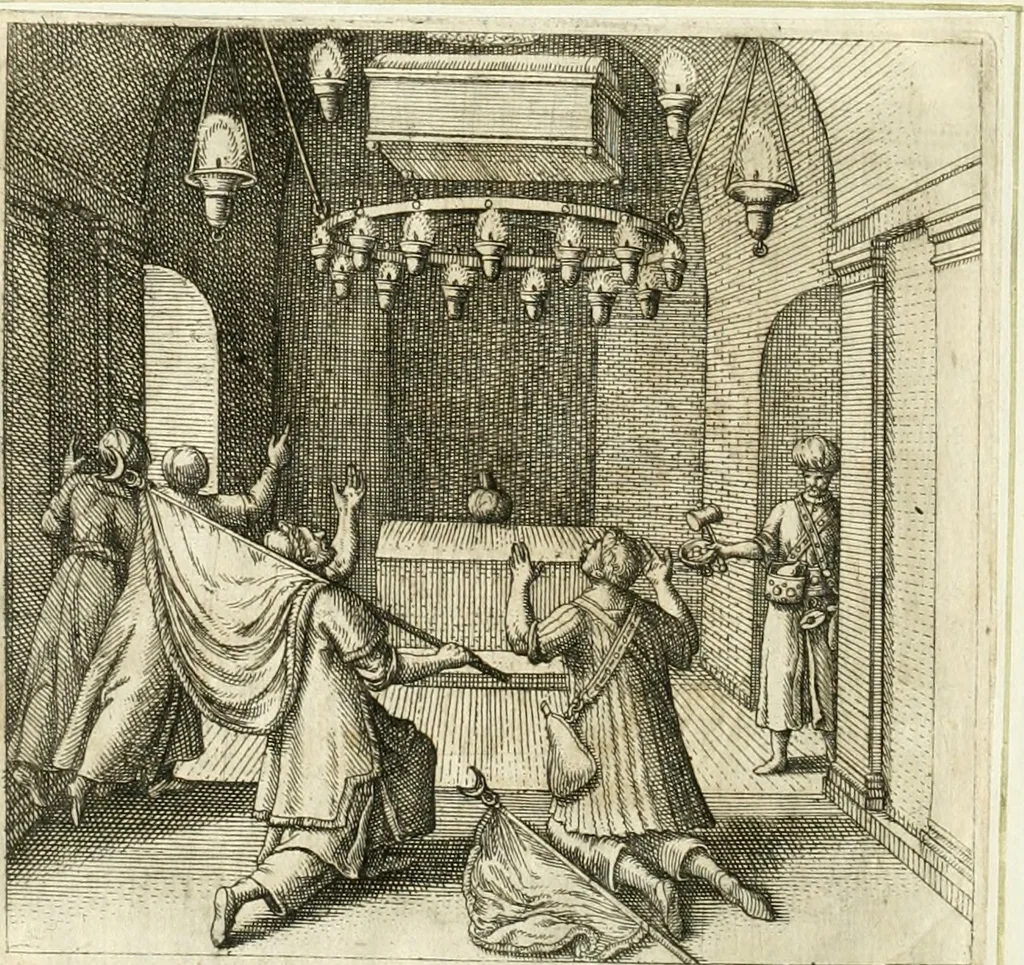 An illustration from Parnassvs cum imaginibus mvsarvm deorumq[ue] praesidum Hippocrenes : omnia depicta sunt, & distichis latinis illustrata, 1601, leaf 79
