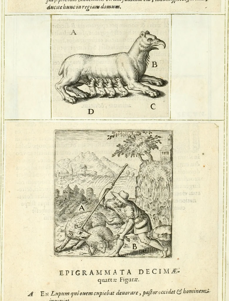 An illustration from Parnassvs cum imaginibus mvsarvm deorumq[ue] praesidum Hippocrenes : omnia depicta sunt, & distichis latinis illustrata, 1601, leaf 81
