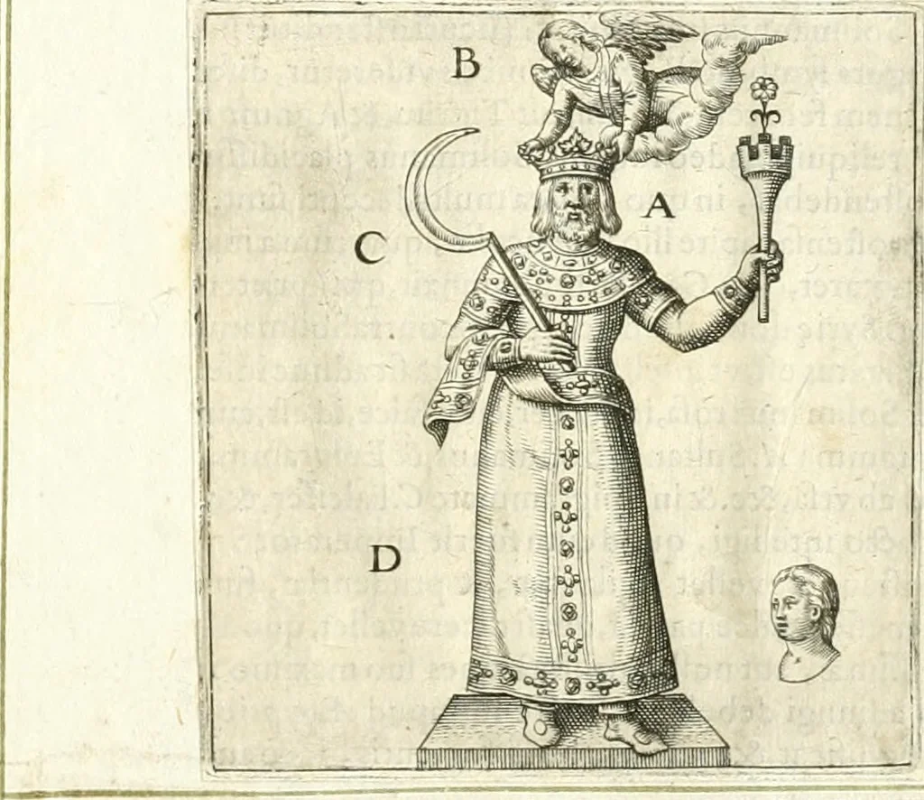 An illustration from Parnassvs cum imaginibus mvsarvm deorumq[ue] praesidum Hippocrenes : omnia depicta sunt, & distichis latinis illustrata, 1601, leaf 84