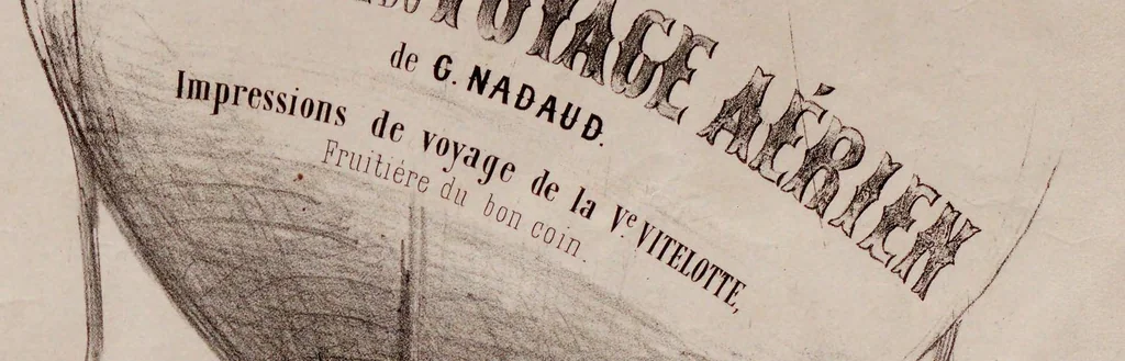 An illustration from Parodie du voyage aérien, 1856, leaf 1