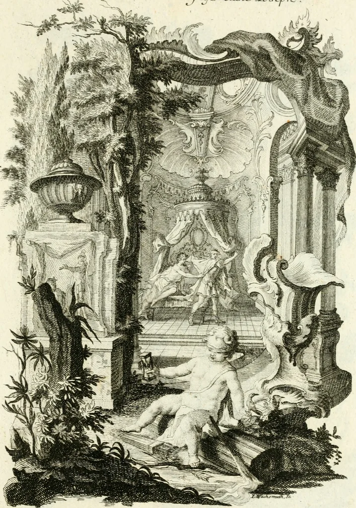 An illustration from Pars I. des berühmten italiänische[n] Ritters Caesaris Ripae, allerley Künsten und Wissenschafften dienlicher Sinnbildern und Gedancken : welchen jedesmahlen eine hierzu taugliche Historia oder Gleichnis beÿgefüget, 1758, leaf 102