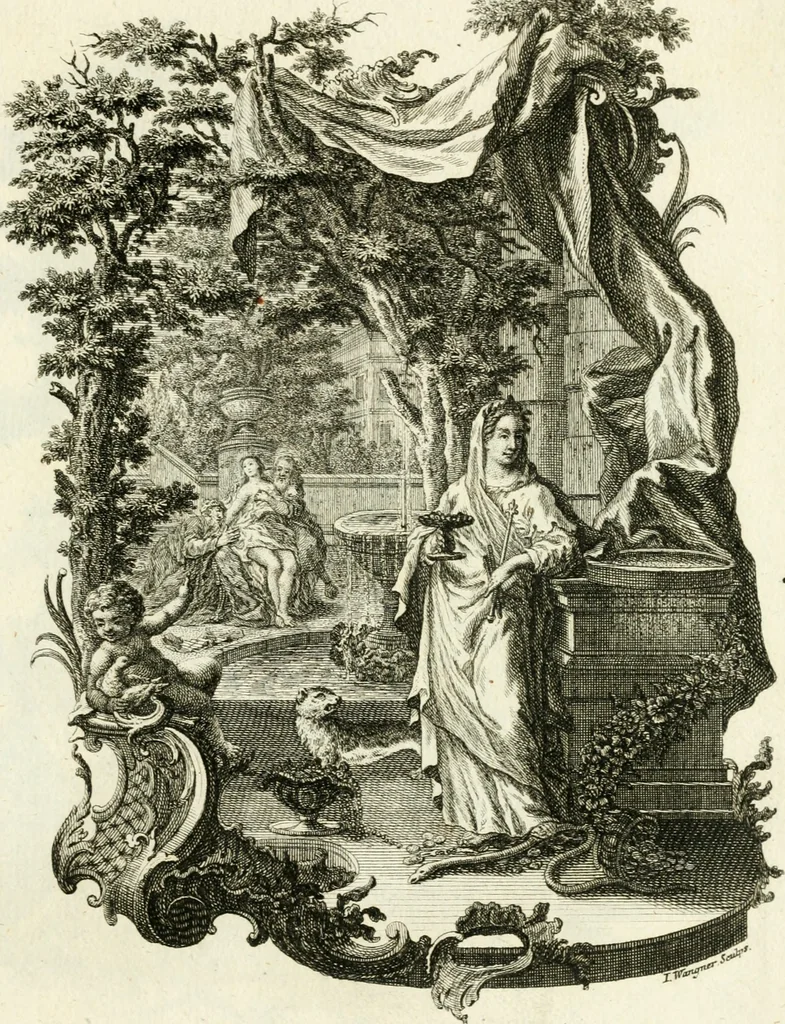 An illustration from Pars I. des berühmten italiänische[n] Ritters Caesaris Ripae, allerley Künsten und Wissenschafften dienlicher Sinnbildern und Gedancken : welchen jedesmahlen eine hierzu taugliche Historia oder Gleichnis beÿgefüget, 1758, leaf 108