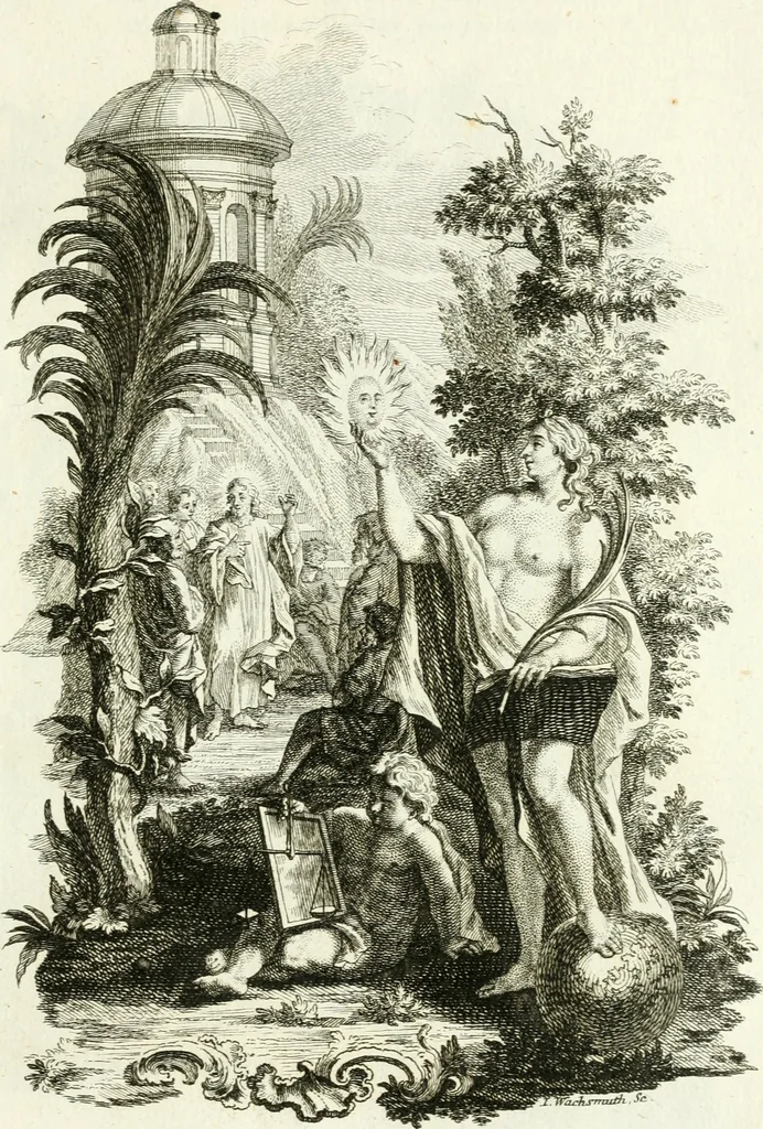 An illustration from Pars I. des berühmten italiänische[n] Ritters Caesaris Ripae, allerley Künsten und Wissenschafften dienlicher Sinnbildern und Gedancken : welchen jedesmahlen eine hierzu taugliche Historia oder Gleichnis beÿgefüget, 1758, leaf 112