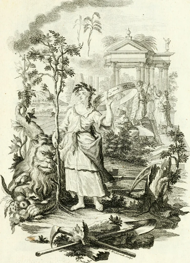 An illustration from Pars I. des berühmten italiänische[n] Ritters Caesaris Ripae, allerley Künsten und Wissenschafften dienlicher Sinnbildern und Gedancken : welchen jedesmahlen eine hierzu taugliche Historia oder Gleichnis beÿgefüget, 1758, leaf 120