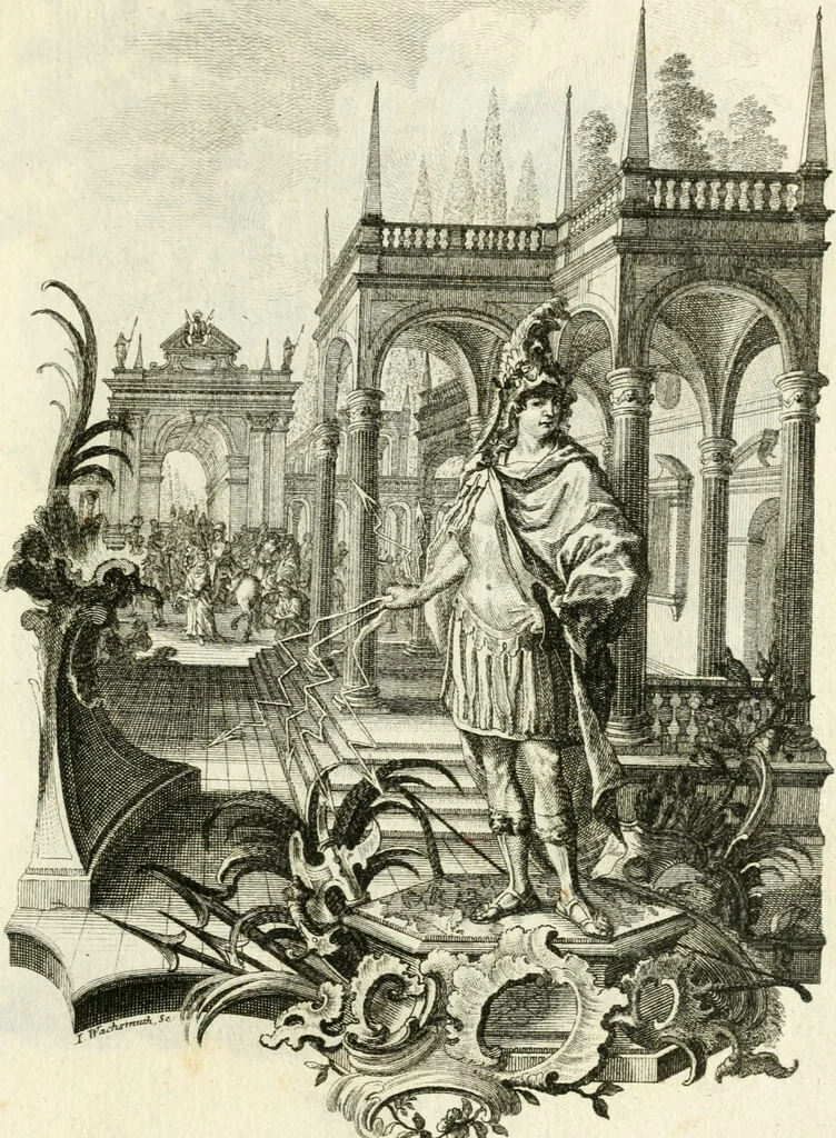 An illustration from Pars I. des berühmten italiänische[n] Ritters Caesaris Ripae, allerley Künsten und Wissenschafften dienlicher Sinnbildern und Gedancken : welchen jedesmahlen eine hierzu taugliche Historia oder Gleichnis beÿgefüget, 1758, leaf 124
