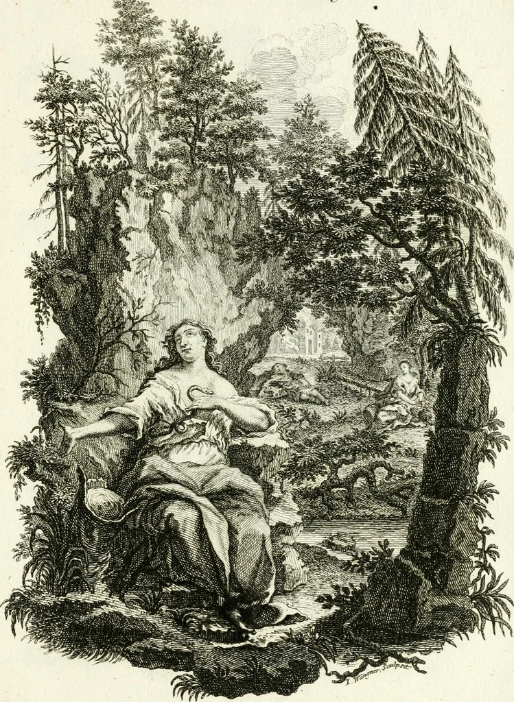 An illustration from Pars I. des berühmten italiänische[n] Ritters Caesaris Ripae, allerley Künsten und Wissenschafften dienlicher Sinnbildern und Gedancken : welchen jedesmahlen eine hierzu taugliche Historia oder Gleichnis beÿgefüget, 1758, leaf 128