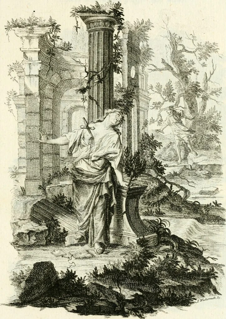 An illustration from Pars I. des berühmten italiänische[n] Ritters Caesaris Ripae, allerley Künsten und Wissenschafften dienlicher Sinnbildern und Gedancken : welchen jedesmahlen eine hierzu taugliche Historia oder Gleichnis beÿgefüget, 1758, leaf 130