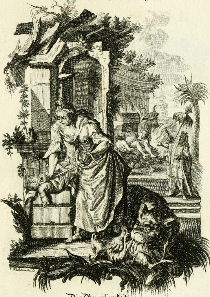 An illustration from Pars I. des berühmten italiänische[n] Ritters Caesaris Ripae, allerley Künsten und Wissenschafften dienlicher Sinnbildern und Gedancken : welchen jedesmahlen eine hierzu taugliche Historia oder Gleichnis beÿgefüget, 1758, leaf 170