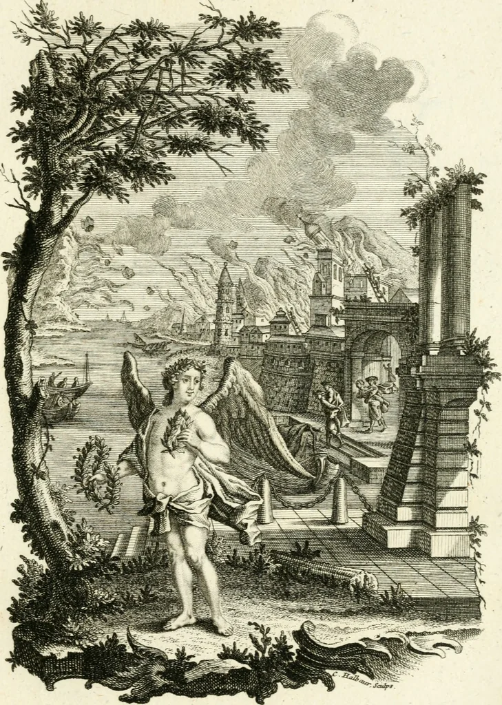 An illustration from Pars I. des berühmten italiänische[n] Ritters Caesaris Ripae, allerley Künsten und Wissenschafften dienlicher Sinnbildern und Gedancken : welchen jedesmahlen eine hierzu taugliche Historia oder Gleichnis beÿgefüget, 1758, leaf 176