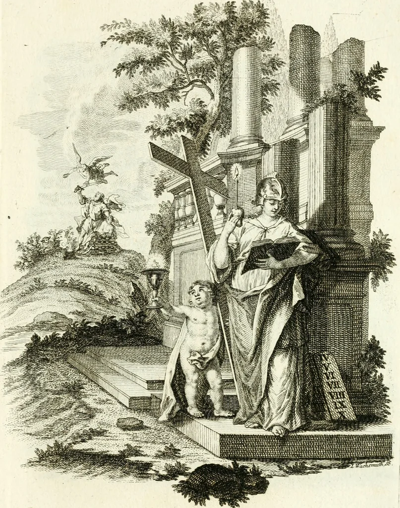 An illustration from Pars I. des berühmten italiänische[n] Ritters Caesaris Ripae, allerley Künsten und Wissenschafften dienlicher Sinnbildern und Gedancken : welchen jedesmahlen eine hierzu taugliche Historia oder Gleichnis beÿgefüget, 1758, leaf 186