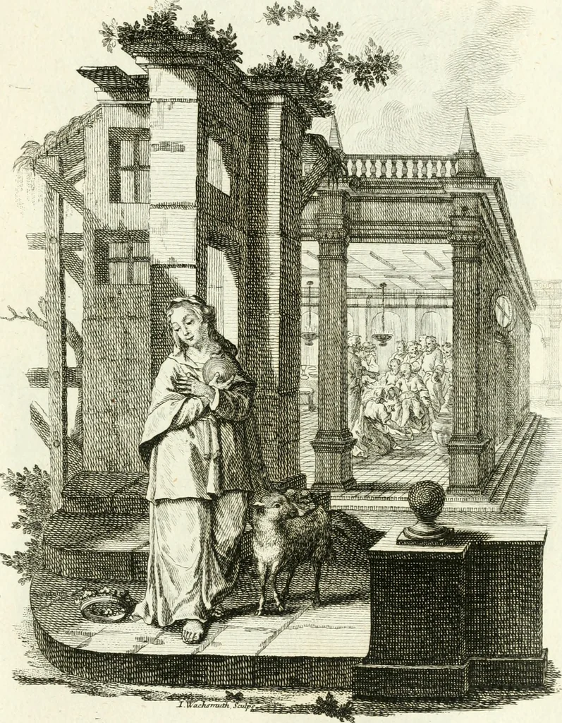 An illustration from Pars I. des berühmten italiänische[n] Ritters Caesaris Ripae, allerley Künsten und Wissenschafften dienlicher Sinnbildern und Gedancken : welchen jedesmahlen eine hierzu taugliche Historia oder Gleichnis beÿgefüget, 1758, leaf 190
