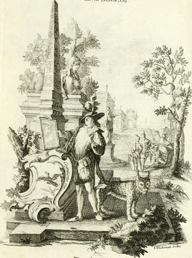 An illustration from Pars I. des berühmten italiänische[n] Ritters Caesaris Ripae, allerley Künsten und Wissenschafften dienlicher Sinnbildern und Gedancken : welchen jedesmahlen eine hierzu taugliche Historia oder Gleichnis beÿgefüget, 1758, leaf 246