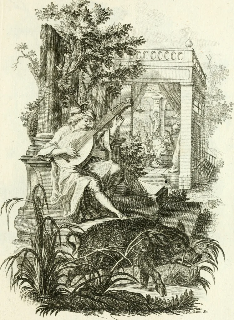 An illustration from Pars I. des berühmten italiänische[n] Ritters Caesaris Ripae, allerley Künsten und Wissenschafften dienlicher Sinnbildern und Gedancken : welchen jedesmahlen eine hierzu taugliche Historia oder Gleichnis beÿgefüget, 1758, leaf 248