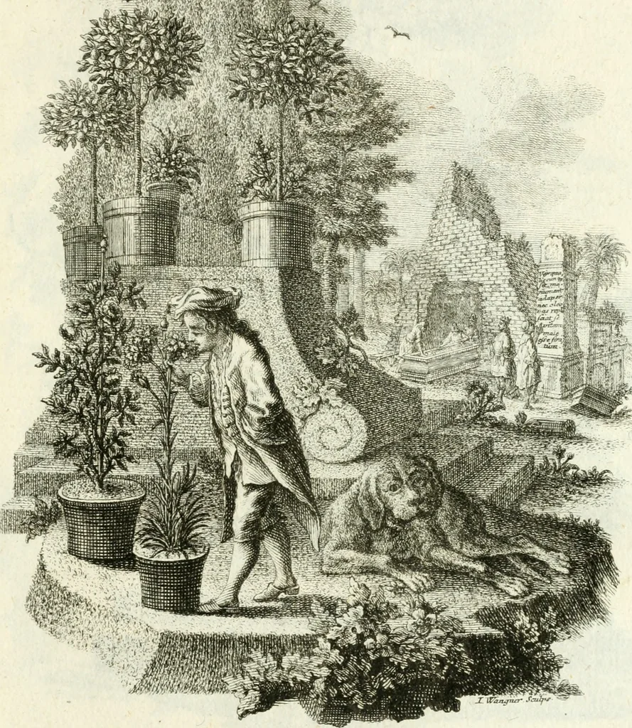 An illustration from Pars I. des berühmten italiänische[n] Ritters Caesaris Ripae, allerley Künsten und Wissenschafften dienlicher Sinnbildern und Gedancken : welchen jedesmahlen eine hierzu taugliche Historia oder Gleichnis beÿgefüget, 1758, leaf 254