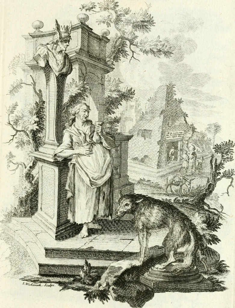 An illustration from Pars I. des berühmten italiänische[n] Ritters Caesaris Ripae, allerley Künsten und Wissenschafften dienlicher Sinnbildern und Gedancken : welchen jedesmahlen eine hierzu taugliche Historia oder Gleichnis beÿgefüget, 1758, leaf 256