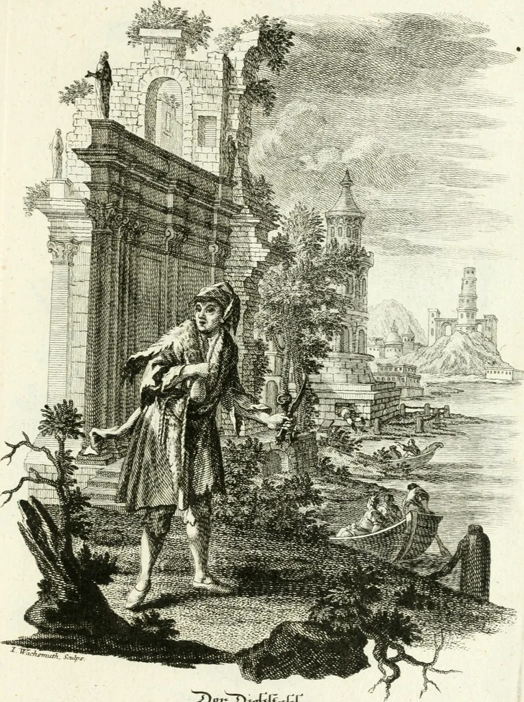 An illustration from Pars I. des berühmten italiänische[n] Ritters Caesaris Ripae, allerley Künsten und Wissenschafften dienlicher Sinnbildern und Gedancken : welchen jedesmahlen eine hierzu taugliche Historia oder Gleichnis beÿgefüget, 1758, leaf 258