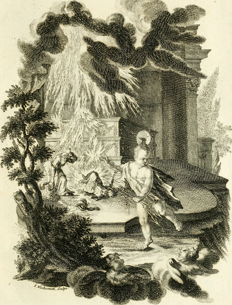 An illustration from Pars I. des berühmten italiänische[n] Ritters Caesaris Ripae, allerley Künsten und Wissenschafften dienlicher Sinnbildern und Gedancken : welchen jedesmahlen eine hierzu taugliche Historia oder Gleichnis beÿgefüget, 1758, leaf 26
