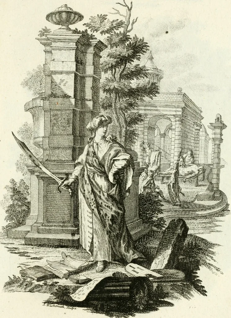 An illustration from Pars I. des berühmten italiänische[n] Ritters Caesaris Ripae, allerley Künsten und Wissenschafften dienlicher Sinnbildern und Gedancken : welchen jedesmahlen eine hierzu taugliche Historia oder Gleichnis beÿgefüget, 1758, leaf 260