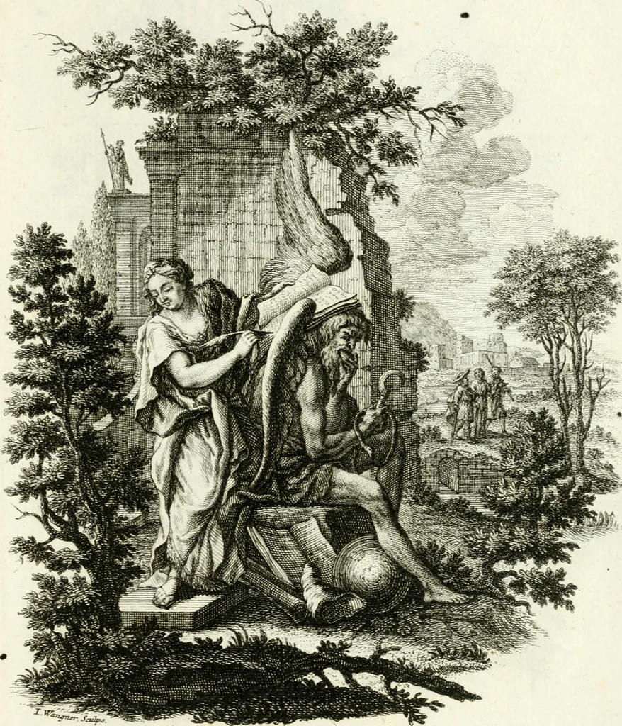 An illustration from Pars I. des berühmten italiänische[n] Ritters Caesaris Ripae, allerley Künsten und Wissenschafften dienlicher Sinnbildern und Gedancken : welchen jedesmahlen eine hierzu taugliche Historia oder Gleichnis beÿgefüget, 1758, leaf 274